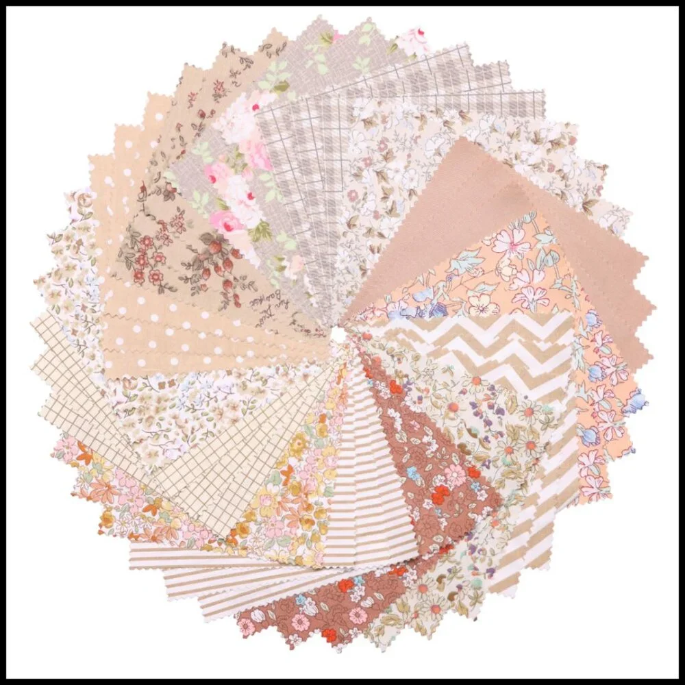 Vintage Print Cotton Fabric Squares Layer Cake Quilting Sewing Craft Supplies